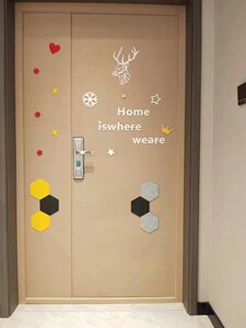 
Self-adhesive double door felt door sticker high-end anti-theft door luxury door accessories stainless steel universal soundproof door sticker