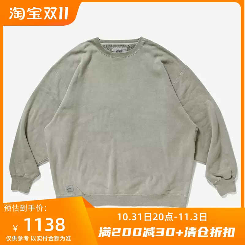 四季出品現貨WTAPS BLANK 01 CREW NECK潮水洗做舊套頭休閒上衣男21AW