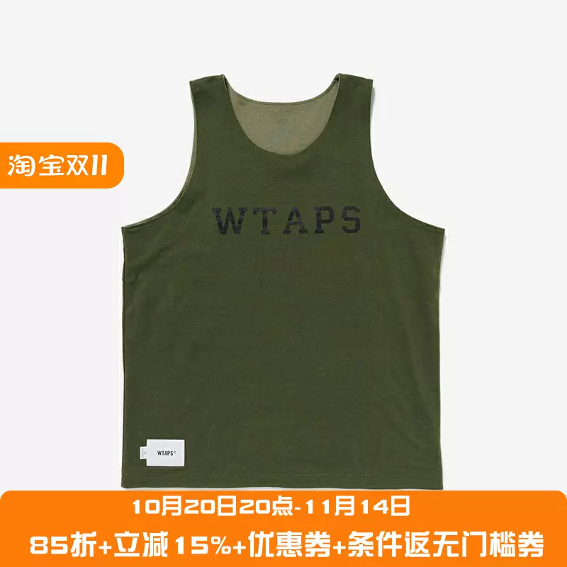 四季出品现货WTAPS MUDDY TANK TOP字母无袖T恤双面背心男