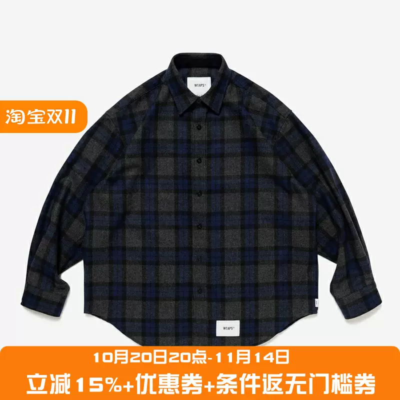 四季出品日仓WTAPS TXT 01 LS WOPL TWEED TEXTILE长袖衬衫男25AW