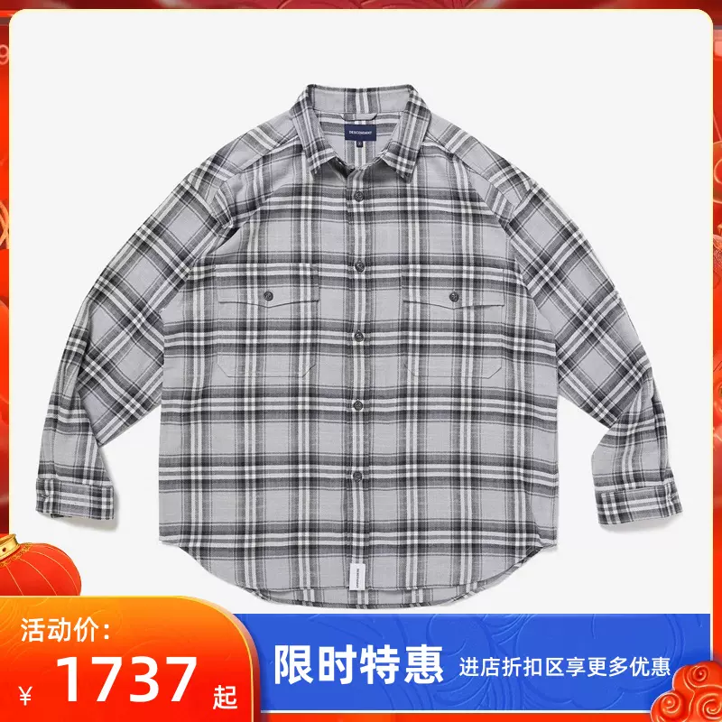 四季出品現貨DESCENDANT JAMES LS SHIRT格紋休閒長袖襯衫男23SS-Taobao