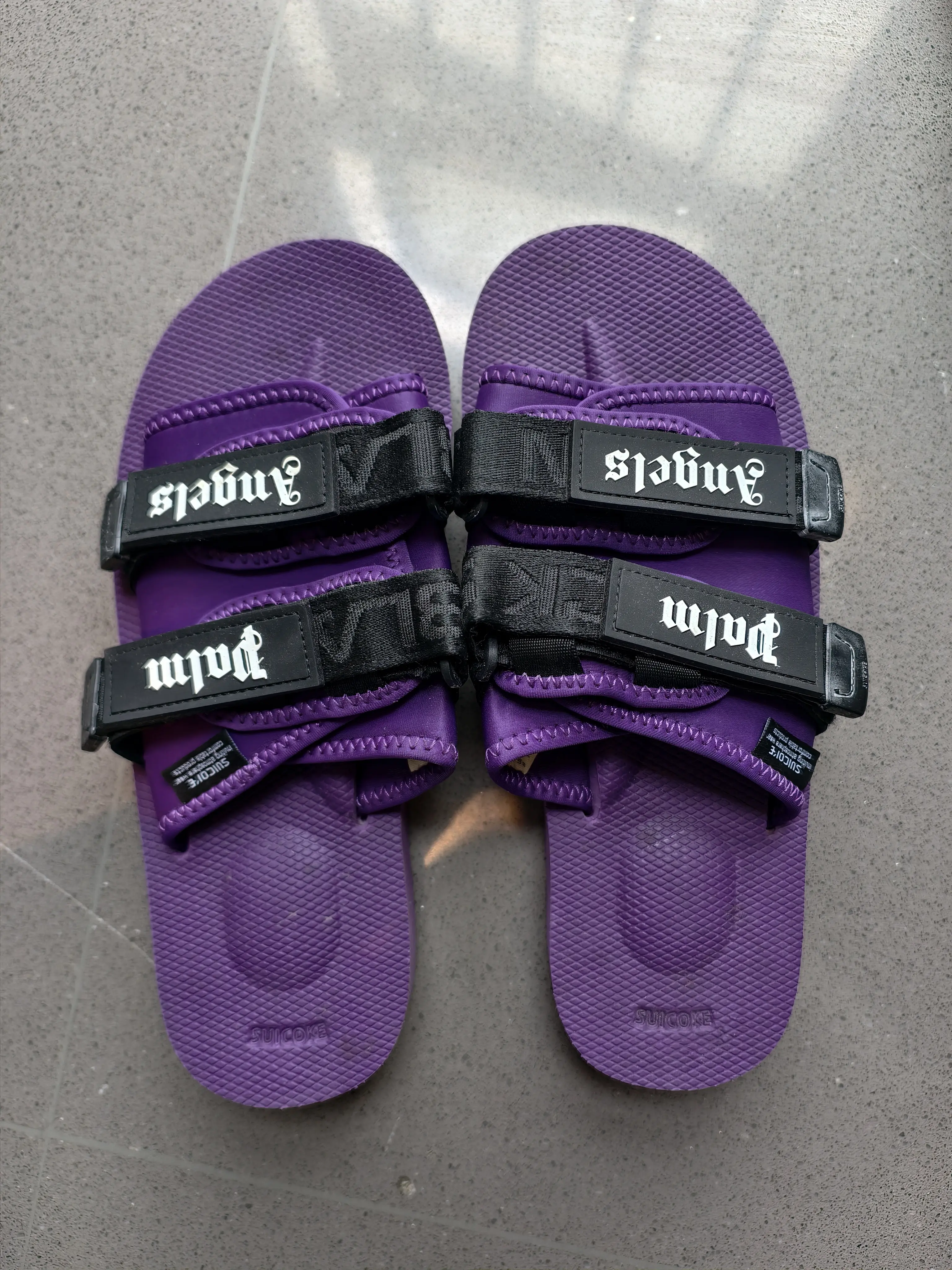 Purple Palm Angels Slides Suicoke Purple Claquette Palm Angels
