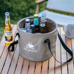 
Outdoor round bucket travel camping folding bucket portable camping portable bucket fishing bucket multi-function