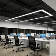 Đèn chùm hình chữ nhật văn phòng dẫn dải ánh sáng phòng hội nghị tối giản hiện đại ánh sáng hội trường chiếu sáng văn phòng phong cách công nghiệp