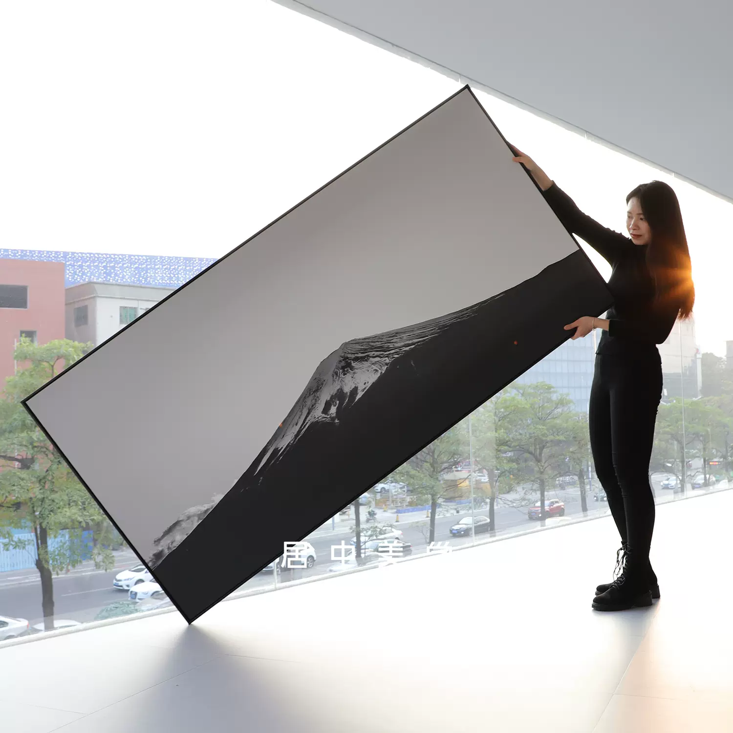 极简黑白富士山装饰画现代雪山风景画客厅沙发背景墙挂画