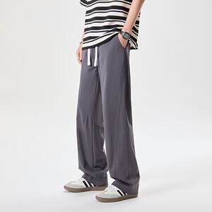 Large -size men's pants casual pants Fat loose men's straight sports pants plus fertilizer increase men's drooping black pants