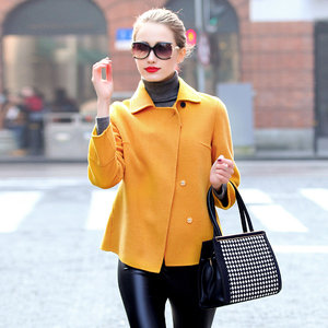 
Brand clearance and break-code autumn and winter woolen short jacket for women simple slim double-sided woolen wool coat for women short