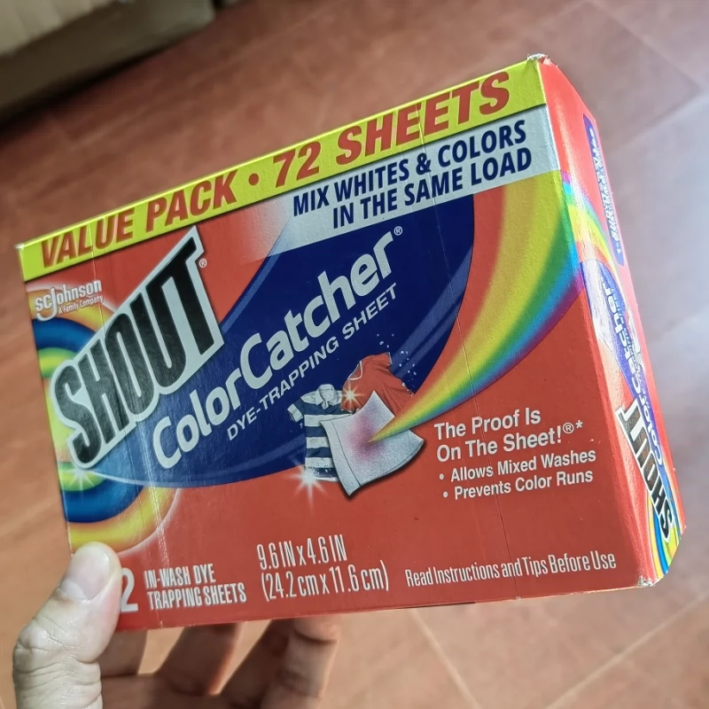 Shout Color Catcher Dye Trapping Sheet, 72 In Wash Sheets, 9.6