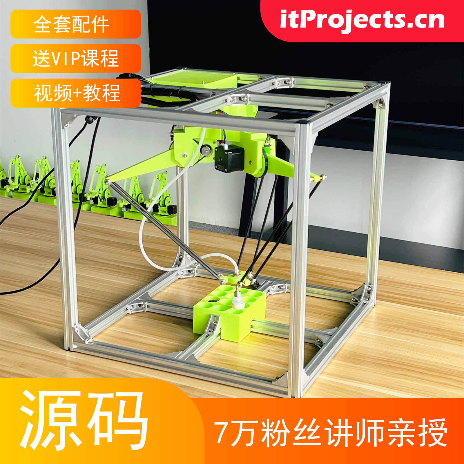 Delta Robotic Arm - Visual Sorting with YOLOv8, OpenCV & ESP32/Arduino