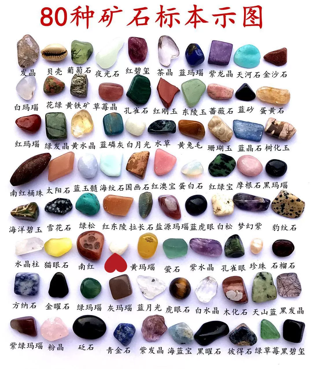 天然水晶原石化石瑪瑙礦石標本套裝教學迷你精緻碎石禮盒世界礦物-Taobao
