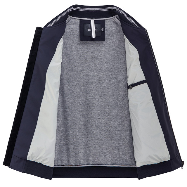 [Anti-Wrinkle] Seven Wolves Color-Block Baseball Collar Jacket for Men ...