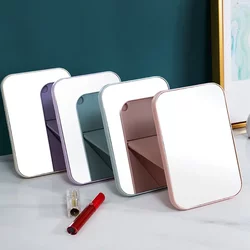 Foldable Simple Square Makeup Mirror, High-Definition Single-Sided Makeup Mirror, Desktop Vanity Mirror, Princess Mirror