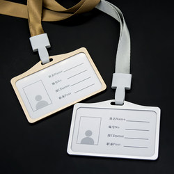 Chenyi Horizontal Aluminum Alloy Badge Holder with Lanyard, Multi-Purpose Lanyard Clip for Id Card Holder, Badge Holder, Work Badge