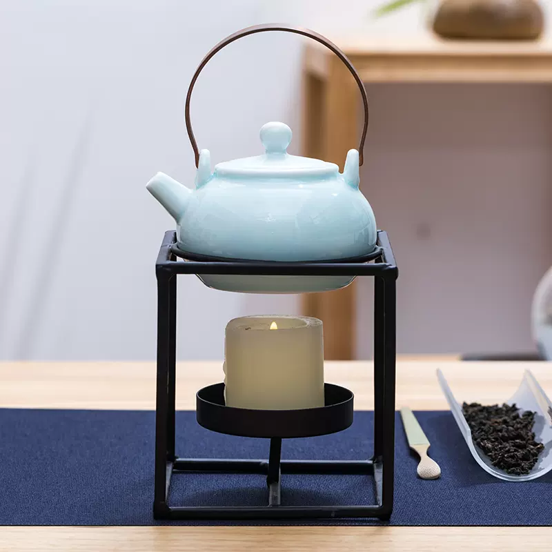 铁艺温茶器蜡烛台茶炉架酒精灯煮茶炉日式干烧台保温炉加热底座-Taobao
