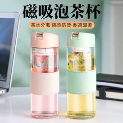 2025 New Magnetic Water Cup, Magnetic Tea Infuser Cup, Tea-Water Separation Tea Infuser Cup, High Borosilicate Glass Anti-Scalding Insulated Cup