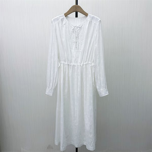
AiW2026 spring new product simple a-line dress feminine loose and versatile long-sleeved shirt dress 1512