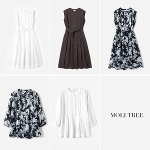 
*WLQ08050 Jasmine Collection I*C Fairy Elegant Pure Full Ramie Tucker Pleat Dress/Shirt for Women
