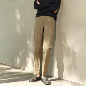 
*WKZ04220 Jasmine Yaji crisp anti-wrinkle worsted wool Japanese material neat slimming pleated cigarette pants
