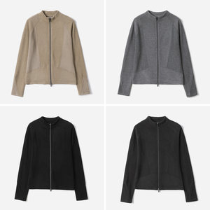 WWT08269 Jasmine Yaji Light, soft and warm German velvet casual small bottle collar long-sleeved jacket for women