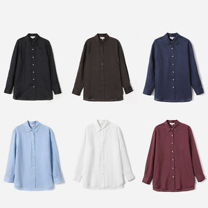 WCS07181 Jasmine Gallery Cicada Wing Aesthetic Light and Cool Full Ramie Classic Long Sleeve Shirt for Women