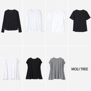 
#WTX07046 Jasmine Yaji J*P Japanese material, dry, light and bare skin, single yarn, cotton short-sleeved and long-sleeved T-shirt