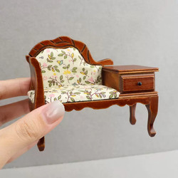 12-Piece Dollhouse Scene Decoration Retro Creative Wooden Miniature Toy Mini Furniture Single Sofa Chair Model