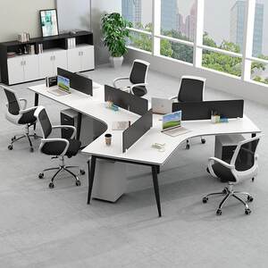 
New direct selling office desk and chair, simple modern office furniture staff desk 3-person staff desk 6-person electric