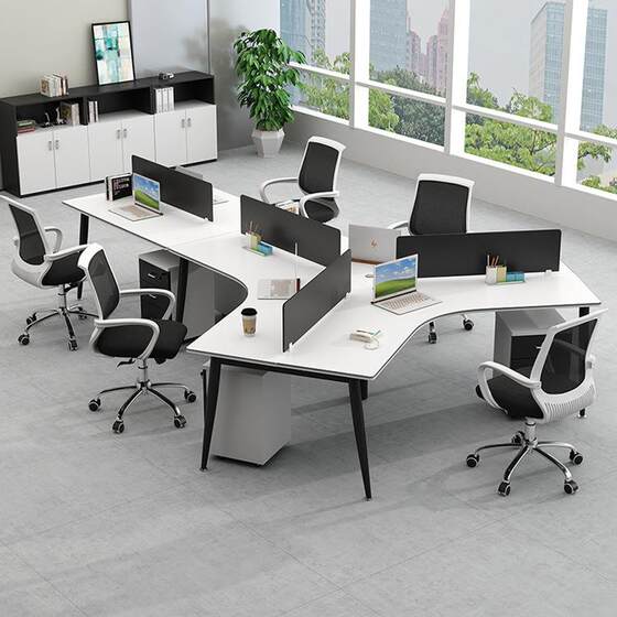 
New direct selling office desk and chair, simple modern office furniture staff desk 3-person staff desk 6-person electric