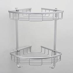 Thickened Bathroom Corner Shelf, Bathroom Storage Rack, Toilet Bathroom Shower Room Storage, Wall-Mounted, No Drilling Required