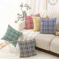 Plaid Woven Decorative Pillows and Cushion Covers for Model Rooms, Soft Upholstery for Cars, Bay Windows, Sofas, and Beds, Suitable for Side Sleeping
