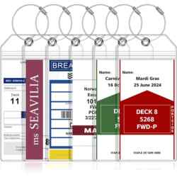 In-Stock 19*10cm Luggage Tag Vertical Style Transparent Sealed Waterproof Id Card Holder Badge Work Card Pvc