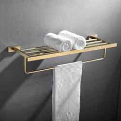 All-Copper Towel Bar Bathroom Storage Rack Bathroom Organizer Towel Rack Bathroom Set Luxury Tissue Holder