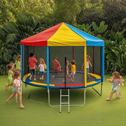 Round trampoline, colorful ceiling, outdoor tent, children's outdoor stall, internet celebrity, mobile home, indoor and outdoor use