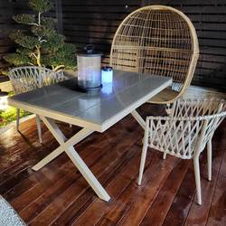 Outdoor chairs courtyard outdoor outdoor balcony rattan chair three-piece set cafe hotel casual rattan woven single chair