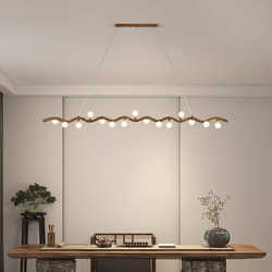 Japanese-style Jingjingfeng restaurant chandelier Chinese-style retro Zen tea room lamp branch wood branch bar long chandelier