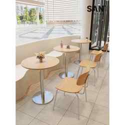 Creamy style cafe table and chair combination Internet celebrity milk tea baking shop ocean board table casual dining bar chair commercial