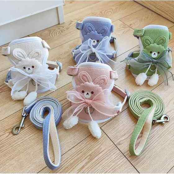 
Dog leash vest type small dog Teddy Bichon dog chain walking cat harness dog rope pet supplies
