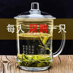 Glass Tea Cup with Handle, Household Anti-Fall Set, High Temperature Resistant Personal Water Cup, Tea Cup