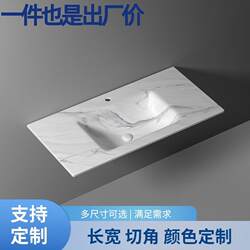 Thickened 15mm Rock Slab Heat-Bent Integrated Basin for Makeup Room, Bathroom Countertop Washbasin, Custom Project