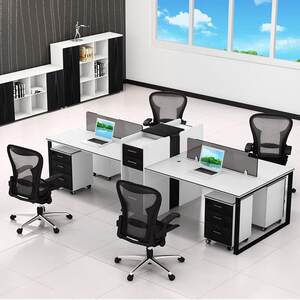 
Staff high box office desk company financial combination table high box combination employee position modern office furniture work position