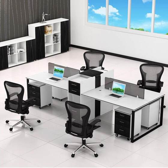 
Staff high box office desk company financial combination table high box combination employee position modern office furniture work position