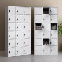 Thickened Steel Eighteen-Door Staff Locker, Bag Storage Cabinet, 18-Door Dormitory Metal Storage Cabinet with Lock, Bathroom Cabinet