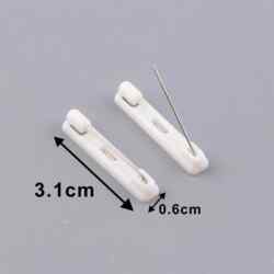 Name Badge Pin Accessories White Plastic Clip Buckle Pin Accessories Invisible Armband Fixing Work Number Tag Badge Pin