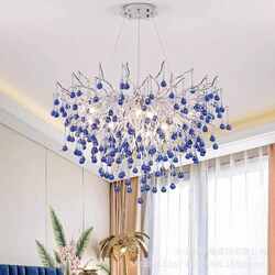 Light luxury living room chandeliers creative girl pink chandeliers hall main light personalized branch water drop restaurant light