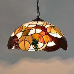 Ou Tiffany light luxury stained glass living room restaurant bar art chandelier brown grape 40CM lamp