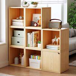 Small Lattice Bookcase Floor-Standing Storage Rack Home Bookshelf Living Room Free Combination Multi-Layer Storage Storage Low Cabinet