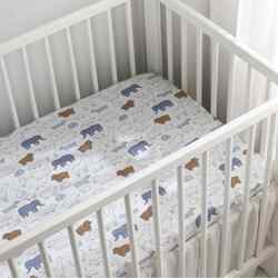 Baby Crib Sheet, Newborn Bedding, Children's Bed Cover, Pure Cotton Gauze Bed Sheet, Brown Sheep