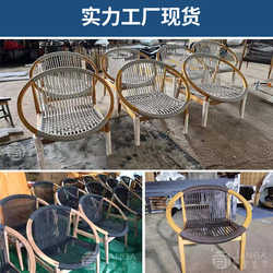 Three-piece outdoor balcony courtyard terrace combination furniture small table and chair tea table leisure coffee table small high-end rattan chair