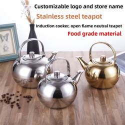 Food-Grade Thickened Iron Pot for Boiling Water, Large European-Style Stainless Steel Pot, Tea Kettle, Teapot for Office Use