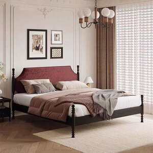 
American retro French master bedroom hotel and homestay small apartment residential furniture 1.51.8 meters solid wood double bed